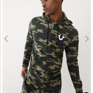 Nwt! True Religion Buddha Camo Full Zip Hoodie